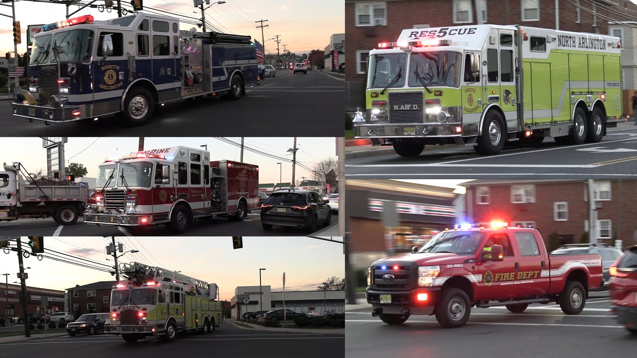 North Arlington, Nj Fire Department Engine 1, Engine 2, Ladder 3, Rescue 5, & 39-SSU Responding 