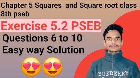 Exercise 5.2 Question 6 to 10 Class 8th math pseb new book #pseb #maths