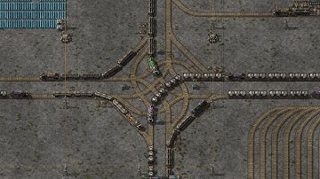 Factorio - Satisfying Train Intersections