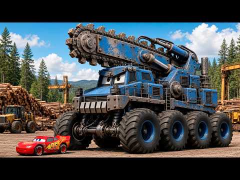 Epic Escape Lightning McQueen vs LONG CONSTRUCTION CHAINSAW MONSTER TRUCK in BeamNG.Drive