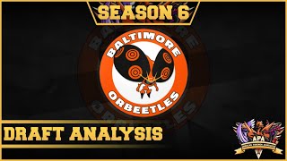 APA S6 Baltimore Orbeetles Draft Analysis!