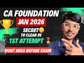 CA FOUNDATION JAN 2026 | How to clear In 1st ATTEMPT 🏆| Complete Roadmap/ Timetable &amp; Strategy💯|