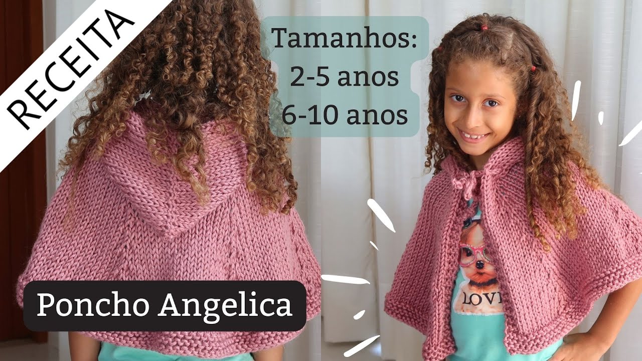 ✅ Poncho Infantil em Tricô - Passo a Passo por Rosiene