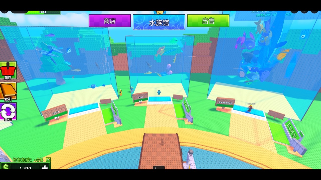 I discovered a really fun game, Roblox: Diving and Fishing.