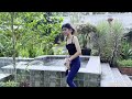 The beautiful amputee woman walks with one leg and one crutch #amputee