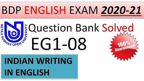 NSOU BDP EEG 08  Question Bank solve ll question bank Eg1 -08 answer