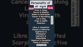 Personality of All Signs#personality#all#signs#sun#moon#mars#mercury#jupiter#venus#saturn#rahu#ketu
