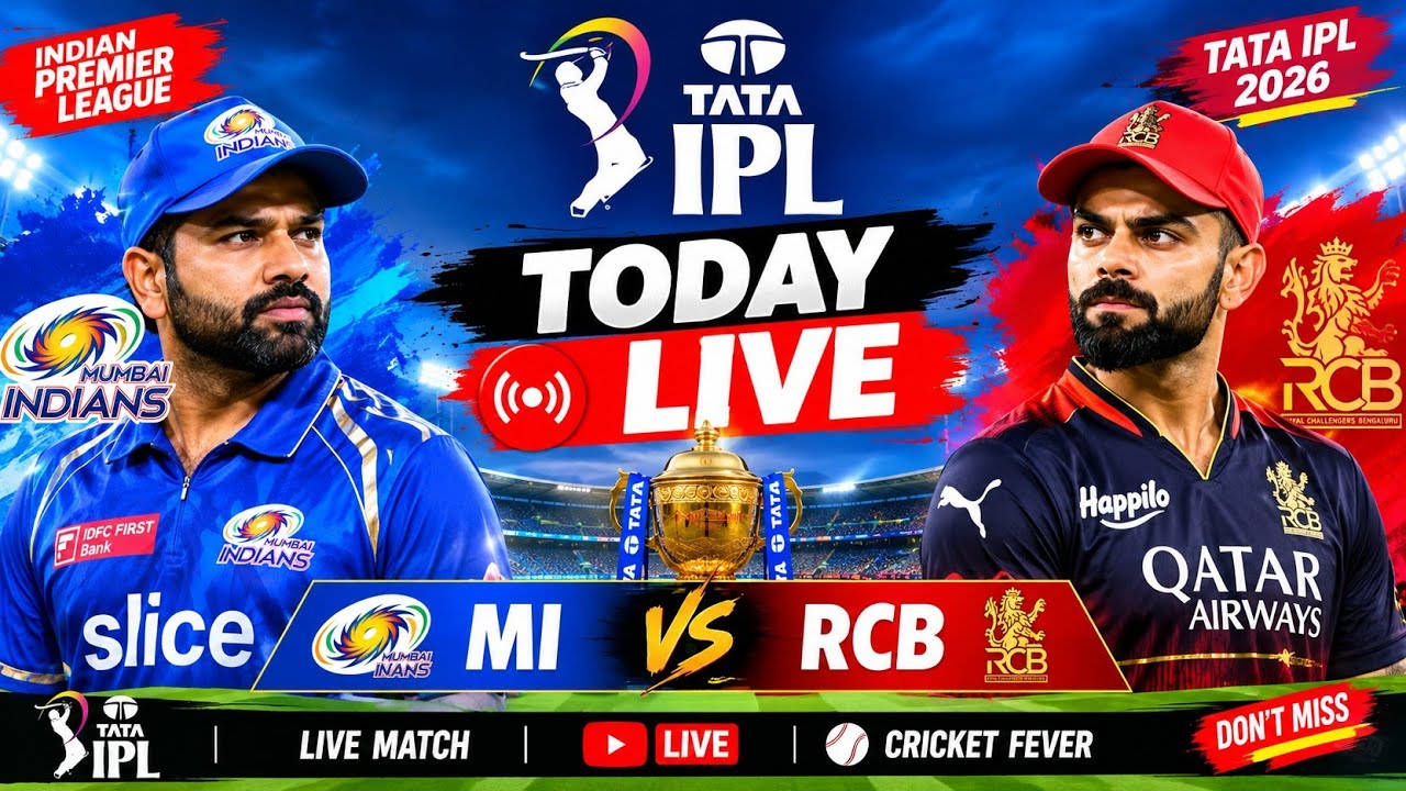 🏏 TATA IPL 2026 🔥 MI vs RCB | Today Live Cricket Match 🏆 | IPL Live ...