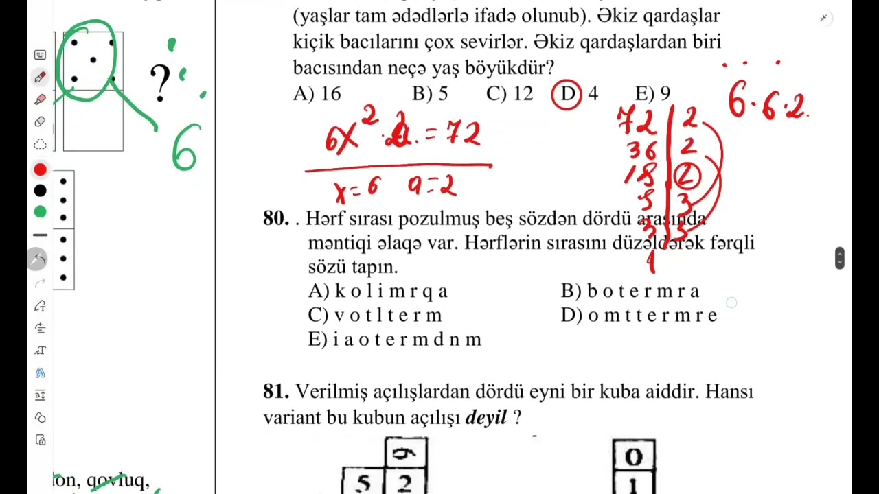 🆘2020 məntiq qəbul sualları, izləmədən imtaha girmə