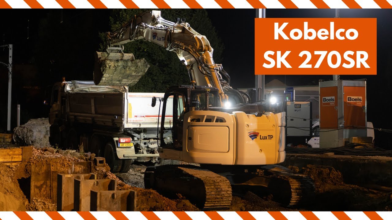 Nighttime work with Kobelco SK 270SRs