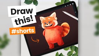 How To Draw The Red Panda From Turning Red #Shorts