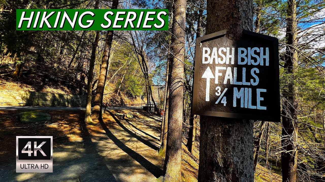 Scenic Hike to a Beautiful Waterfall -Bash Bish Falls State Park - Taconic Mountains, Massachusetts