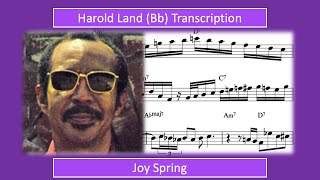 Harold Land – Joy Spring (Bb) Transcription