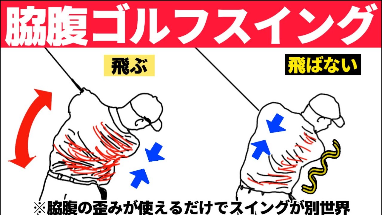 脇腹ゴルフスイング【永久保存版】ここが使えればゴルフは簡単！