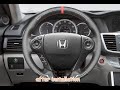 MEWANT--- for Honda Accord 9 Pilot Ridgeline Crosstour Hand Stitch Car Steering Wheel Cover Install