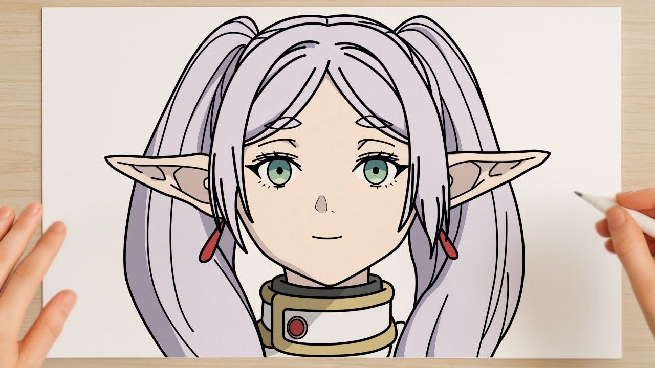 How to draw Frieren from Sousou no Frieren | Step-by-Step Tutorial