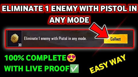 Eliminate 1 Enemy With PISTOL in ANY MODE | Bgmi & Pubg mobile mission