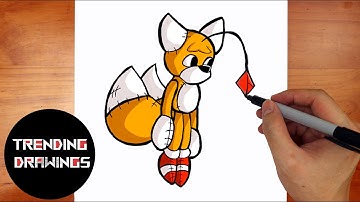 How To Draw FNF MOD character - Tails Doll Step by Step