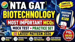 NTA GAT Biotechnology PDF Book 2026 | MCQ Mock Test Practice Set eBook #ExamPreparation