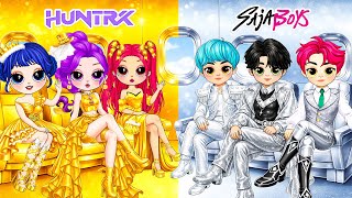 Huntrix & Saja Boys Den Girl Vs Silver Boy Fashion Battle Diy Fashion Paper Dolls