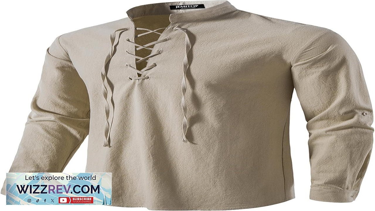 Men's Pure Cotton Retro Lace Up Shirts for Renaissance Pirate Viking Medieval Review