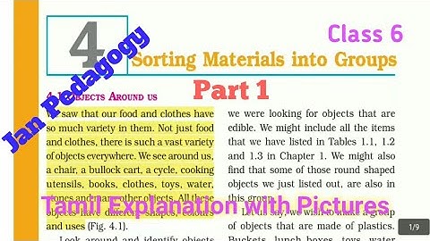 NCERT - Class 6 - 4.Sorting Materials Into Groups - Part 1 - Tamil Explanation with Pictures