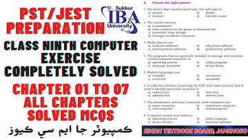PST/JEST Preparation | Class Nine Computer MCQs | Complete Exercise Solved | STS IBA PST/JEST