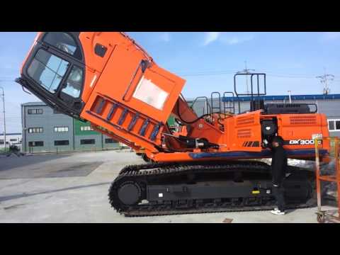 Hydraulic cabin riser tilting for DX300LC - YouTube