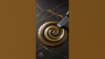 Gold in motion, perfection in every swirl ✨🖤 #quickartzone #shorts