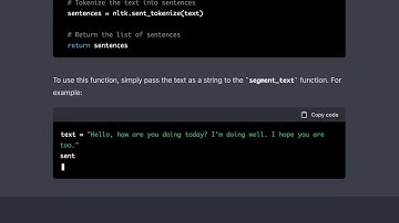 chatGTP: create a script in python to segment a text in sentences