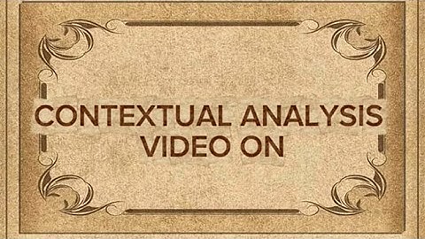 Contextual Analysis Video Essay 
