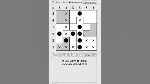 Grey is Odd - Today grids. Solution level 3 6X6 dated 03-26-2024