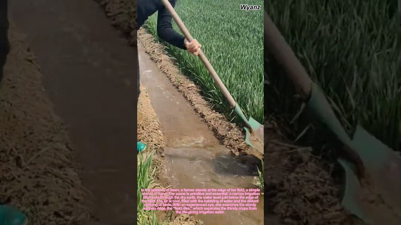 The Art of Irrigation: How a Female Farmer Controls the Flow of Water with a Shovel