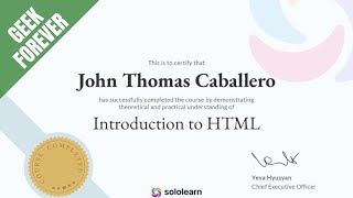 ☕Introduction to HTML (Sololearn)