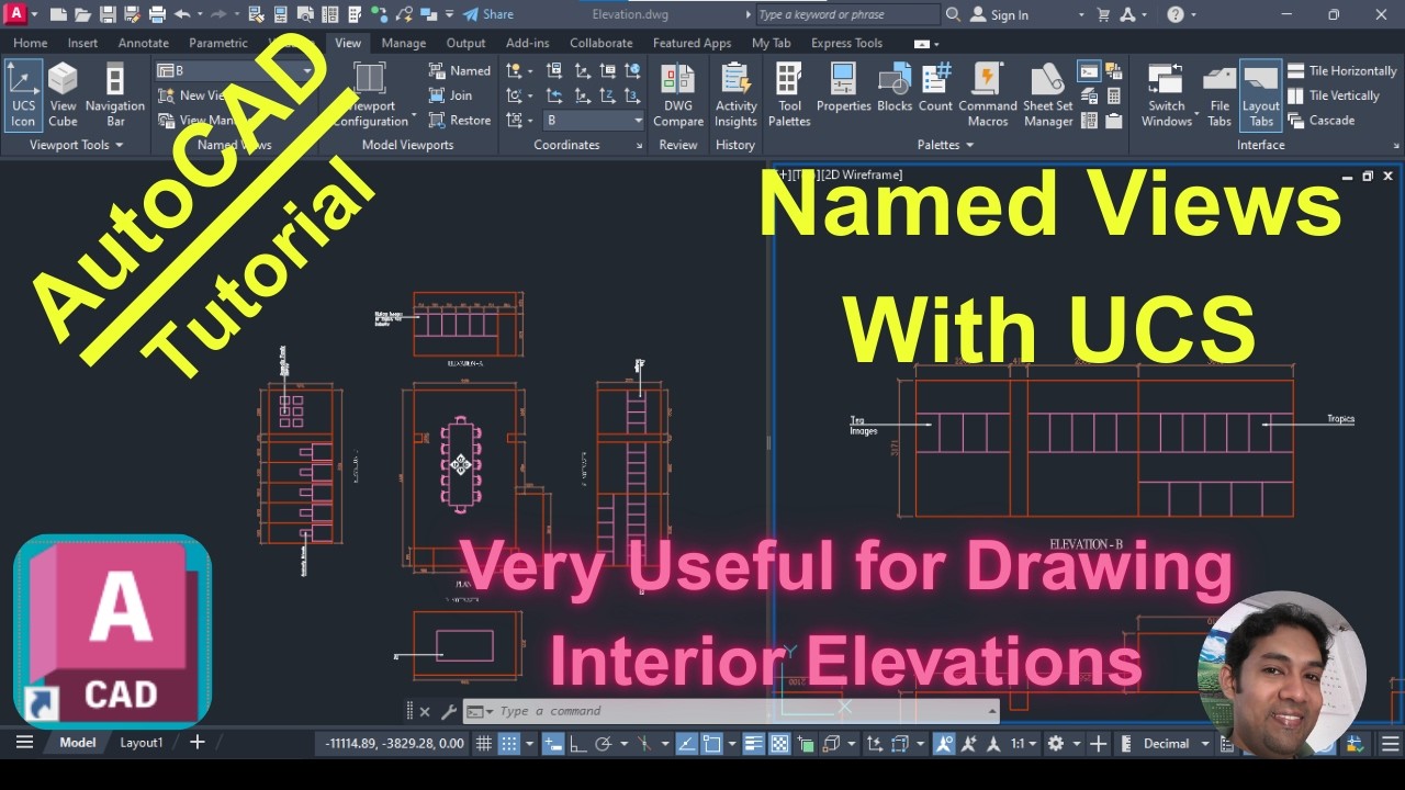 Named Views with UCS in AutoCAD - YouTube