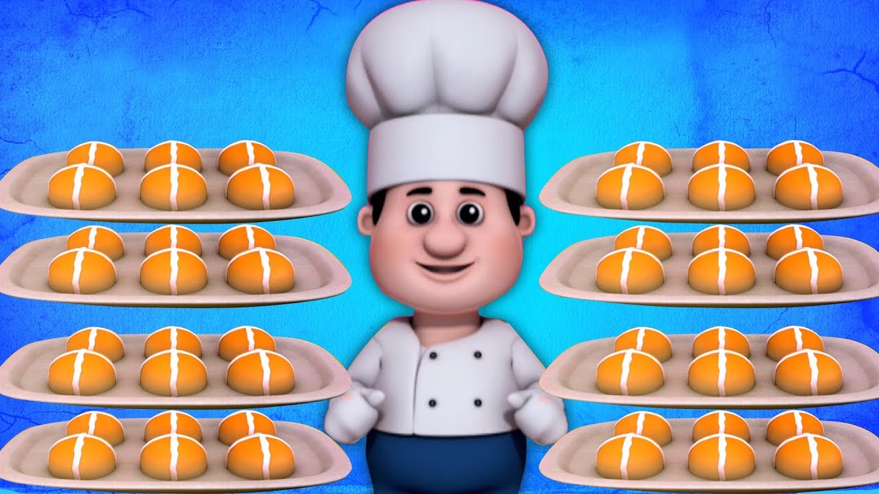 Quente Cruz Pãezinhos | padaria loja canção | canções para crianças | Hot Cross Buns Rhyme