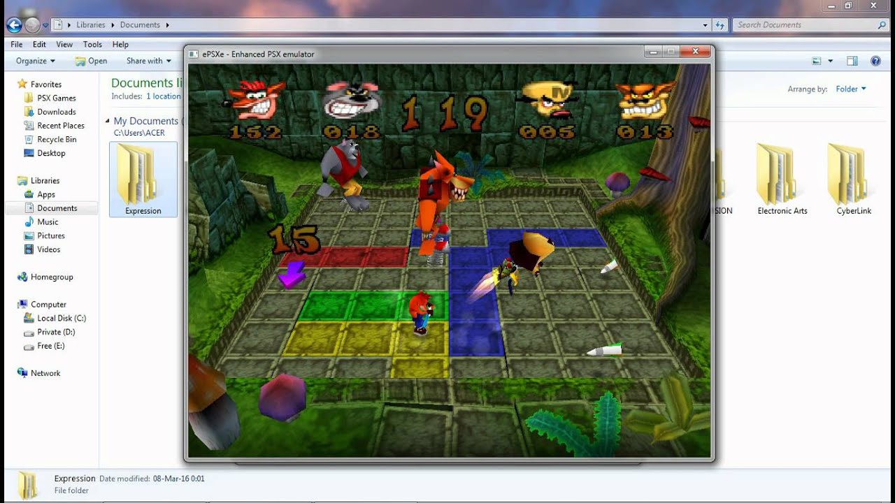 Crash Bash (ePSXe) with Cheat Engine Pogo Painter YouTube