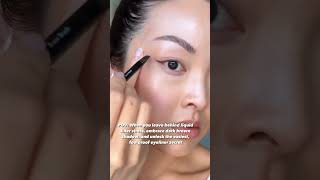 Liquid liner, meet your chilled out cousin: brown shadow 🤎#brownshadow #eyelinertutorial #eyeliner