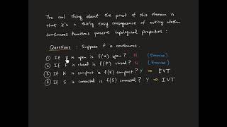 Lecture 20, Real Analysis, Week of 4/5-4/9 - Compactness, Connectedness, & Continuity