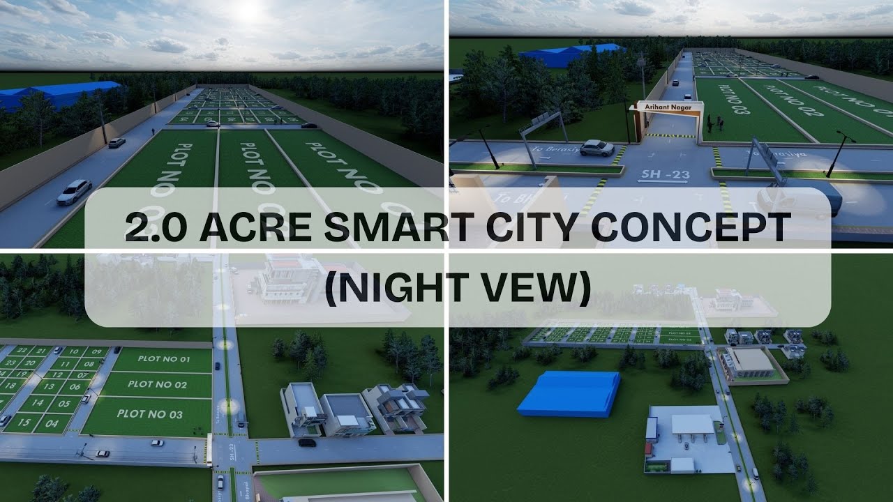 Night View 3D Walkthrough | 2 Acre Modern City Development | Premium Real Estate Animation
