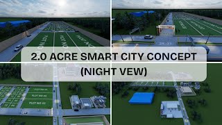 Night View 3D Walkthrough | 2 Acre Modern City Development | Premium Real Estate Animation