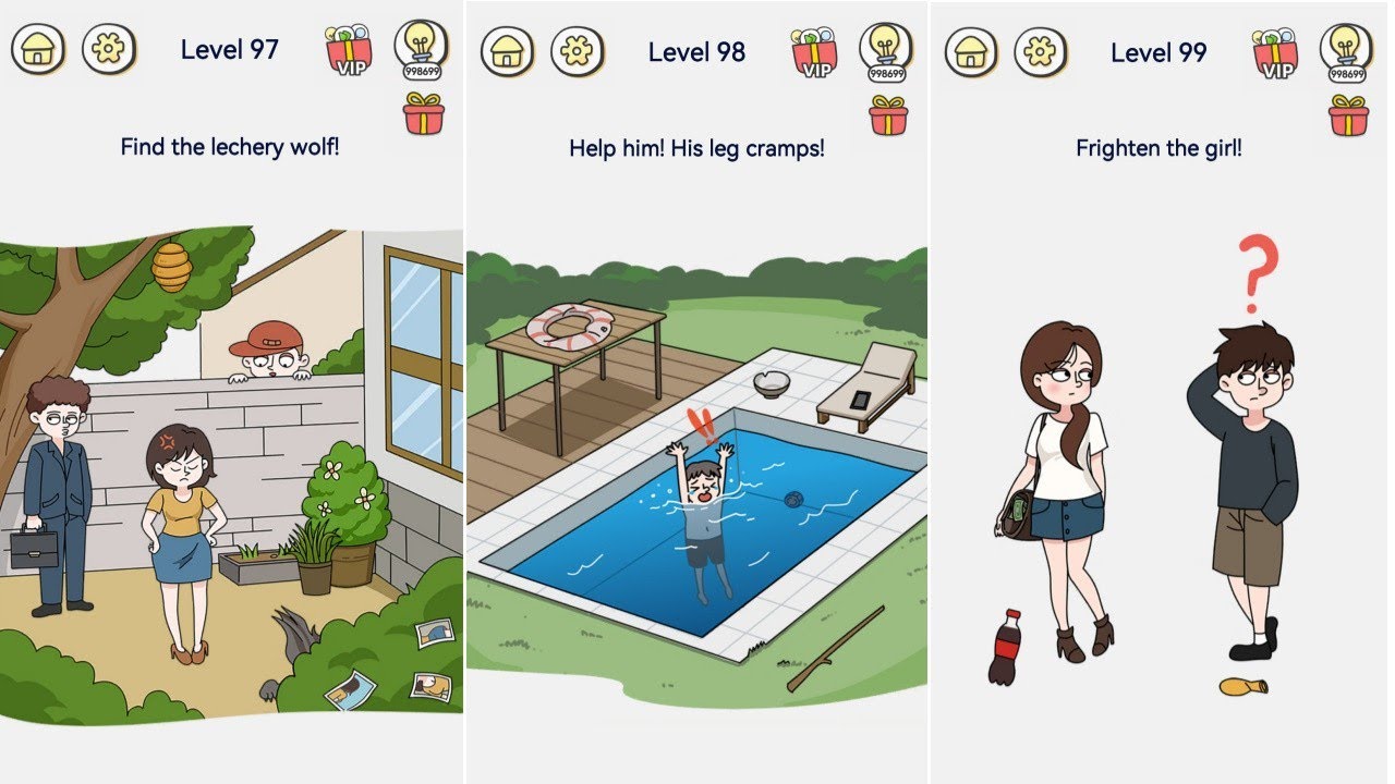 Brain Out 2 - Level 97, 98, 99 Gameplay Solution