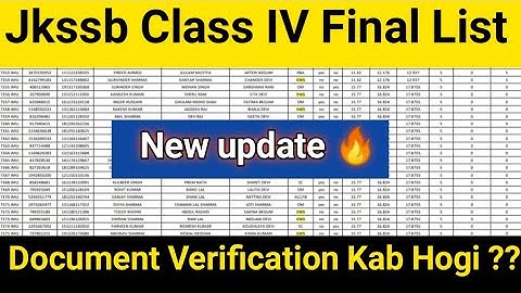 Jkssb Class IV Final List New Update Document Verification Kab hogi ?? 🤔🤔🤔 @OfficialJKUT