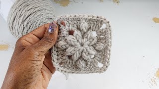 How to Crochet Bobble Drops Flower Granny Square | Crochet Tutorial