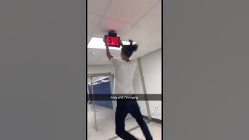 Kid Grabbing School Exit Sign And Breaks Ceiling TikTok (Full Video) #tiktok #funny #school