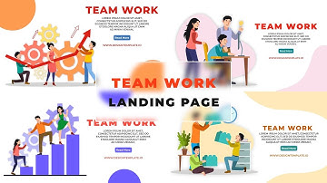 Team Work Landing Page After Effects Templates | Illustration Flat Character Animation Set