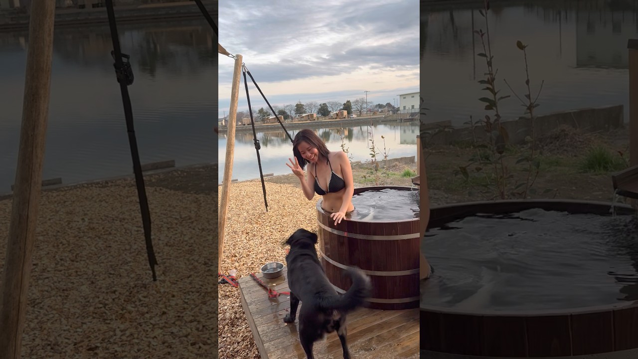 目の前に池がある貸切アウトドア施設が幸せすぎる… #shorts