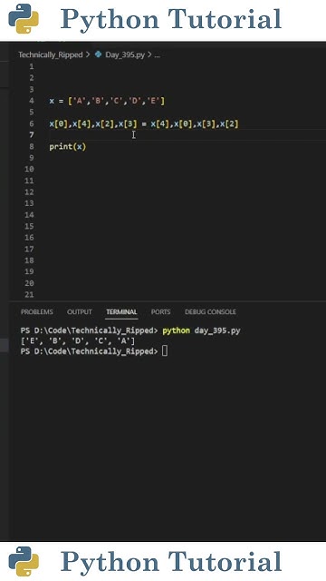 Swapping Values In Python Lists | Python Tutorial - YouTube
