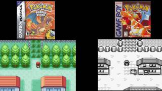 Pokemon Red vs Pokemon Fire Red side by side comparison