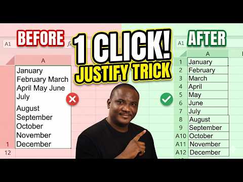 Split Text Into Rows in Excel Instantly (The Justify Trick Nobody Knows)